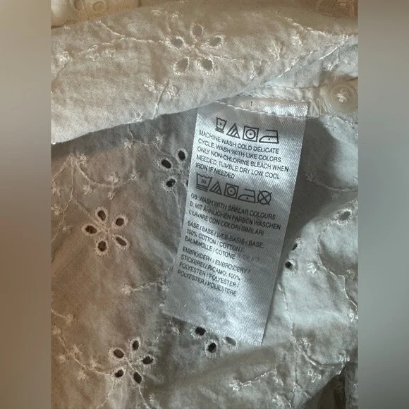 Candice Cameron Bure White Eyelet Button-Up Shirt - Size XS - Picture 11 of 14